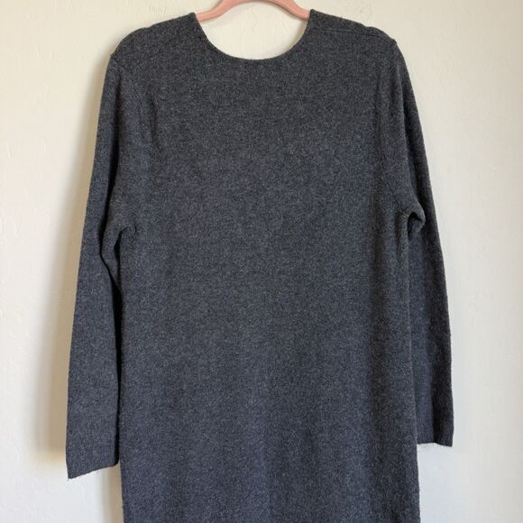 Zara Charcoal Gray Fleece Maxi Sweater Dress Size L Lagenlook Old Money Preppy - Picture 10 of 11